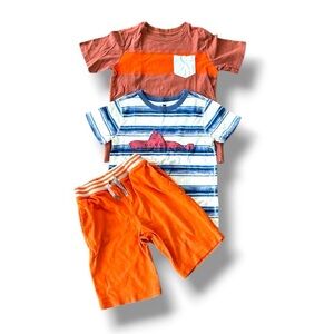 Boy’s size 8-10 Large cotton Tea brand T-shirts with Hanna Anderson Shorts (130)